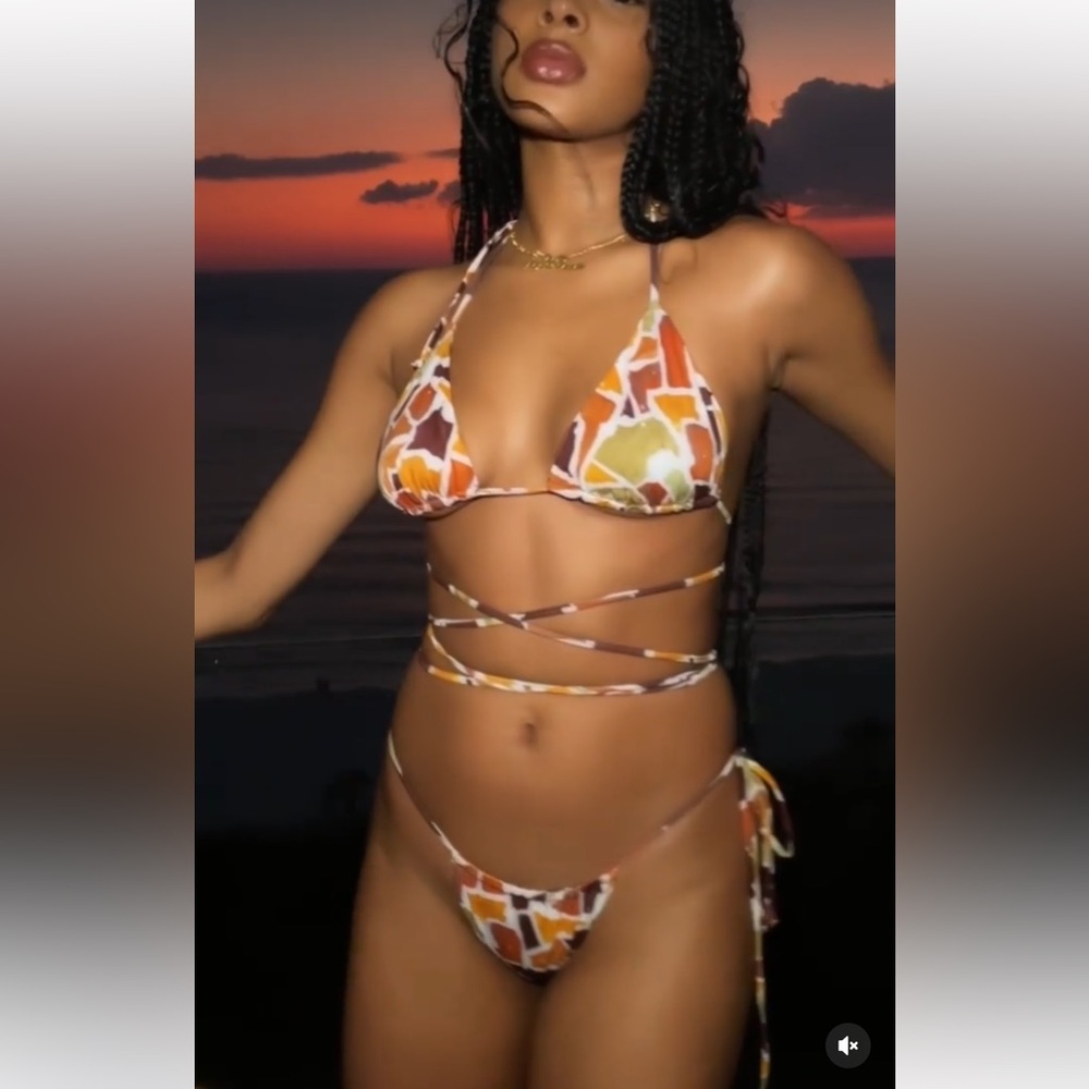 iNAMORATA Las Olas Mosaic Bikini Set - Mustard